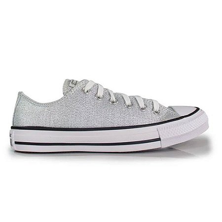 Tênis Converse All Star Cano Baixo Prata Infantil Unissex - Tontri Esportes