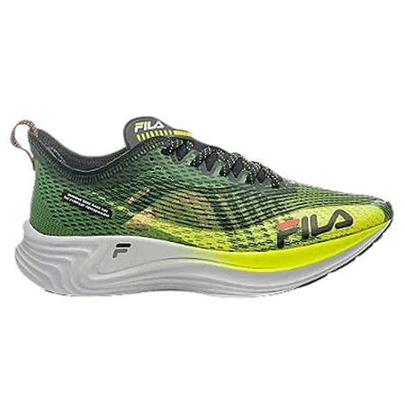 Tênis Fila Racer Carbon Tri Lima/Preto/Coral Masculino