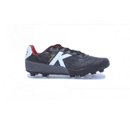 Chuteira Kelmer Campo  Couro Preto Masculino