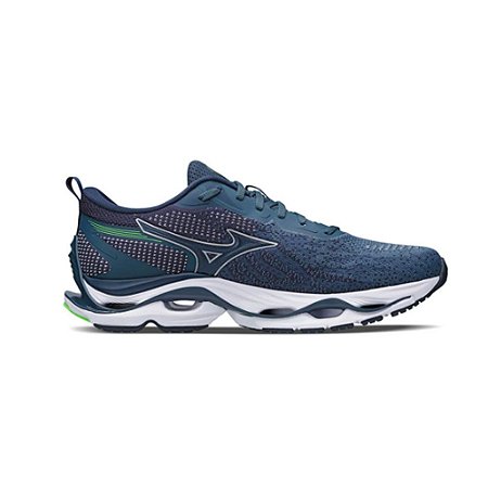 Tênis Mizuno Wave Stratos Azul/Verde Masculino