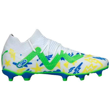 Chuteiro Puma Campo Future Match Branco/Verde Masculino