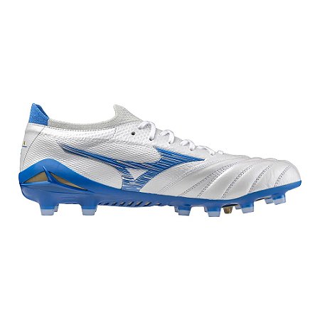 Chuteira Mizuno Morelia Neo IV Branco/Azul Masculino