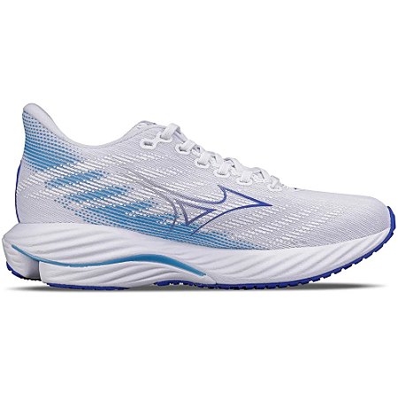 Tênis Mizuno Wave Rider 28 Branco/Azul Feminino