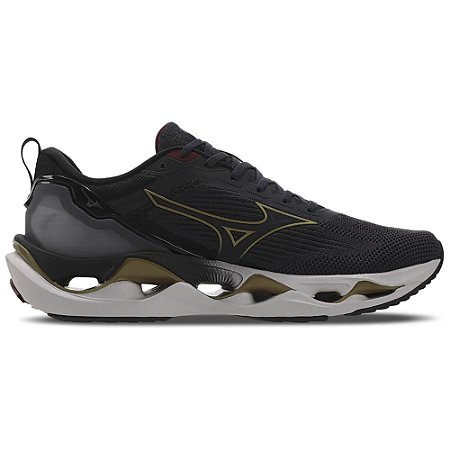 Tênis Mizuno Wave Stratos 3 Marinho/Dourado Masculino