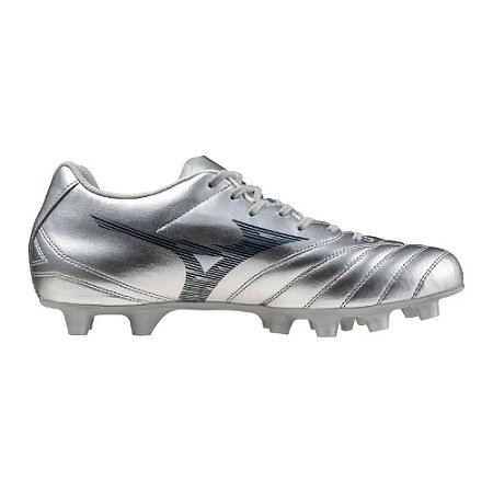 Chuteira Mizuno Monarc Neo III Select Prata/Azul Masculino