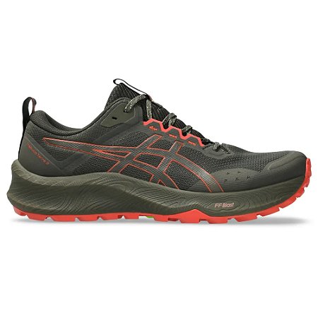 Tênis Asics Trabuco Terra 3 Brown Stone/Spicy Vermelho Masculino