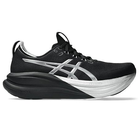 Tênis Asics Nimbus 28 Platinum Preto/Prata Masculino