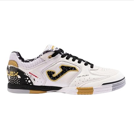 Chuteira Joma Futsal Top Flex Branco/Preto Masculino