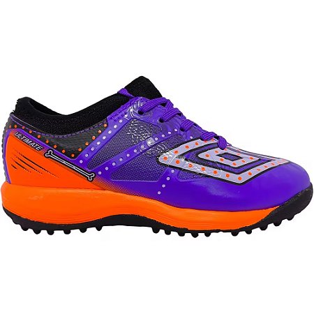 Chuteira Umbro Society Ultimate Jr Preto/Laranja Infantil
