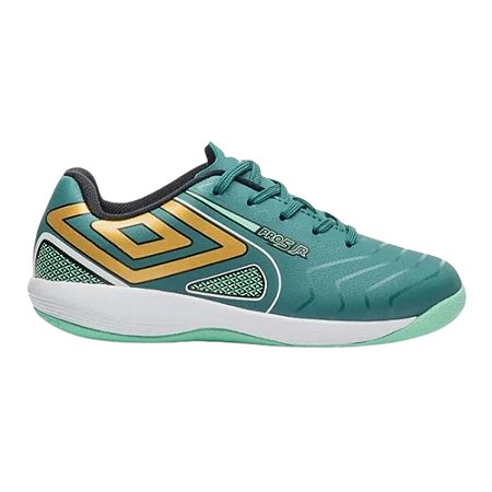 Chuteira Umbro Futsal Pro 5 Jr Petróleo/Preto/Aqua Infantil
