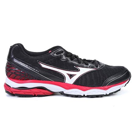 Tenis Mizuno Wave Mirai P Masculino Running Preto Vermelho Tontri Esportes