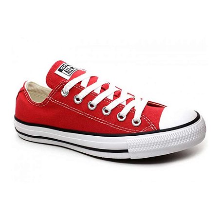 all star cano baixo vermelho