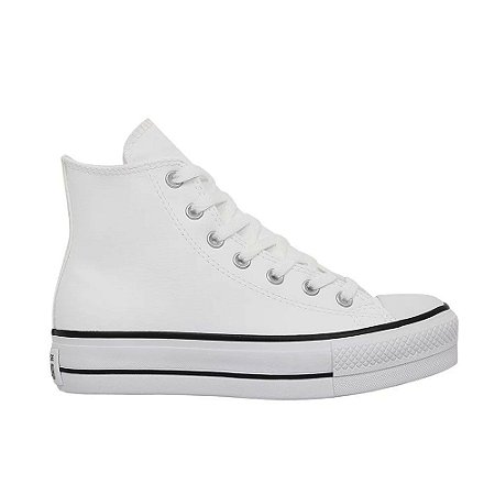 Tênis Converse All Star Cano Alto Plataforma Couro Branco - Tontri Esportes