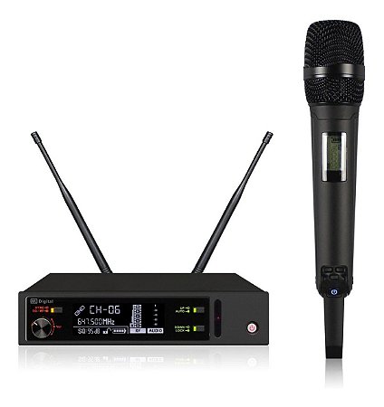 Microfone Sem Fio Kadosh K-1201m Dinâmico Cardióide Preto