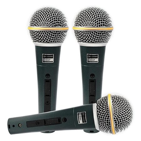 Microfone Kds 58p Com 3 Peças Com Cabo Kadosh