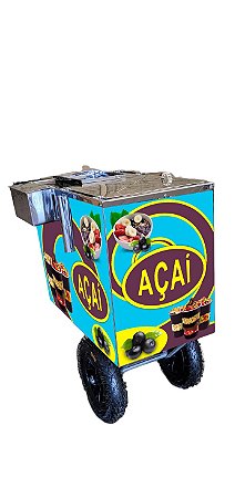 Carrinho de Açaí Em Inox Com Cobertura