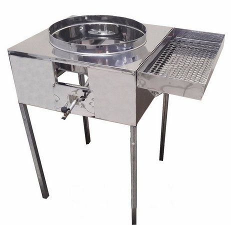 Fogão Pasteleiro Profissional 43 cm Com Escorredor Inox Para Tachos 18, 20, 22
