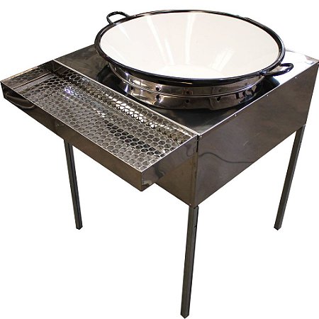 Fogão Pasteleiro Profissional 58 cm Com Escorredor Em Inox Para Tachos 24 e 26