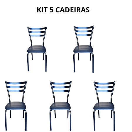 KIT 5 cadeiras  assento estofado para restaurante bares condominio refeitório pub REF 5492