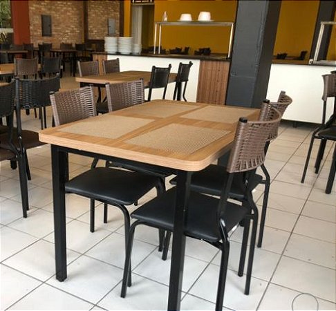 Conjunto com 1 Mesa e 4 Cadeiras - Mesas e Cadeiras para Restaurante REF 6060