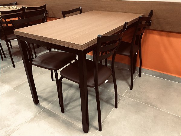 Conjunto com 1 Mesa e 4 Cadeiras - Mesas e Cadeiras para Restaurante REF 6170