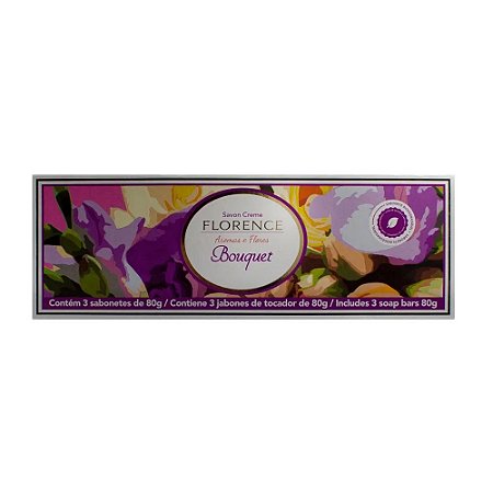 Estojo com 3 Sabonetes Florence Bouquet - 80g cada