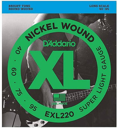 Encordoamento D'Addario EXL220 Baixo 4 Cordas 40-95