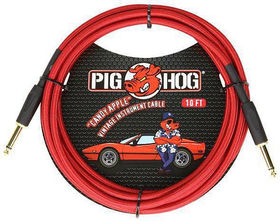 Cabo Pig Hog Candy Apple Red para Instrumento 3 metros