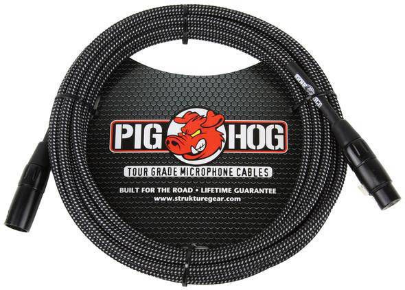 Cabo Pig Hog Black Woven para Microfone 9 metros, Plug XLR