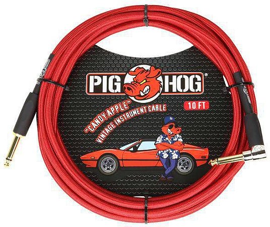 Cabo Pig Hog Candy Apple Red para Instrumento 3 metros Plug L