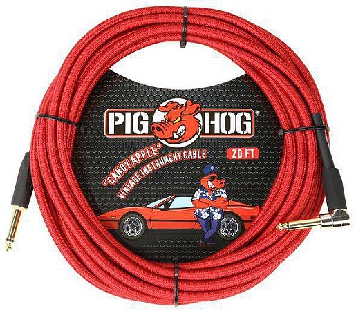 Cabo Pig Hog Candy Apple Red para Instrumento 6 metros Plug L