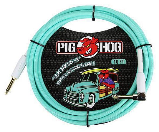 Cabo Pig Hog Seafoam Green para Instrumento 3 metros, Plug L