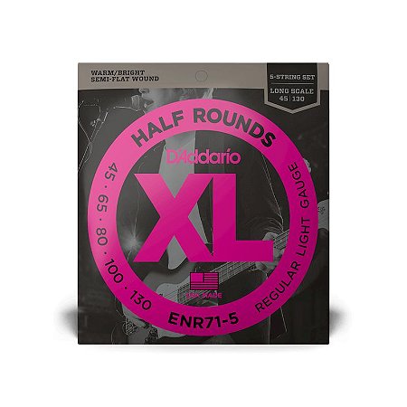 Encordoamento D'Addario ENR71-5 Half Wound Baixo 5 Cordas 45-130