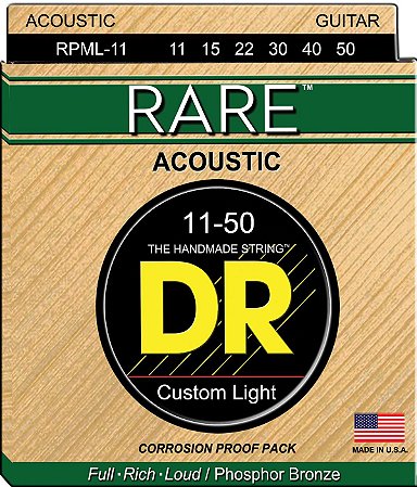 Encordoamento DR Strings Rare Violão 11-50 Phosphor-Bronze