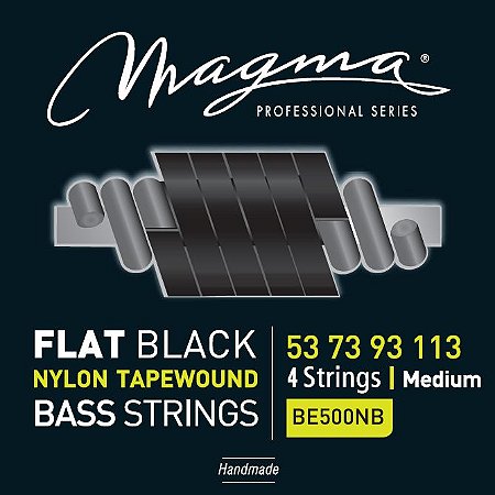Encordoamento Magma Flat Black Baixo 4 Cordas 53-113, Nylon
