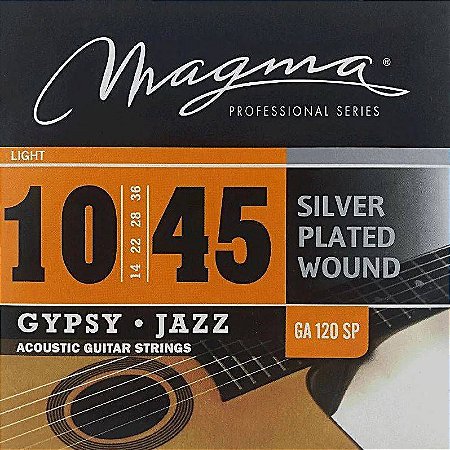Encordoamento Magma GA120SP Gypsy Jazz Violão 10-45, Prata
