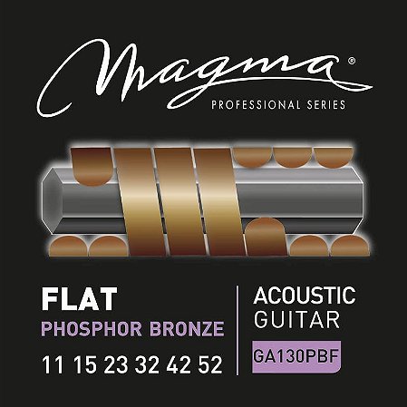EM BREVE: Encordoamento Magma Flat Violão Aço 11-52, Phosphor Bronze