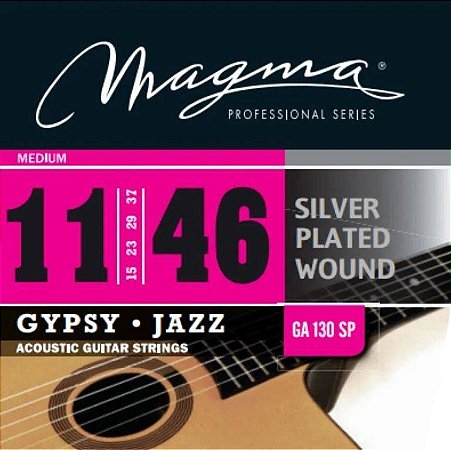 Encordoamento Magma GA130SP Gypsy Jazz Violão 11-46, Prata