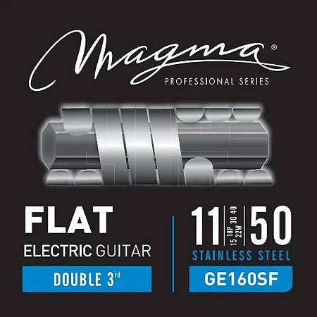 Encordoamento Magma GE160SF Flat Guitarra 11-50, Aço Inox