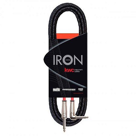 Cabo KWC Iron Têxtil Instrumento P10 L/Reto 6 mts Preto