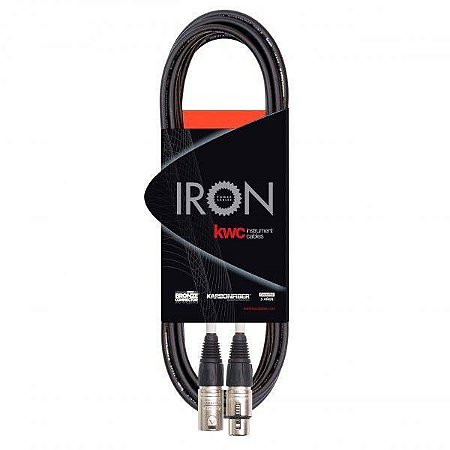 Cabo KWC Iron Std Microfone XLR Neutrik Fêmea/Macho 3 mts