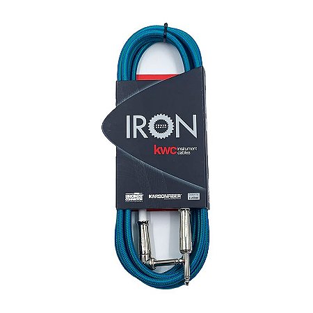 Cabo KWC Iron Têxtil Instrumento P10 L/Reto 6 mts Turquesa