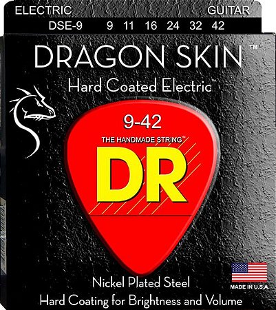 Encordoamento DR Strings Dragon Skin Guitarra 9-42 Níquel