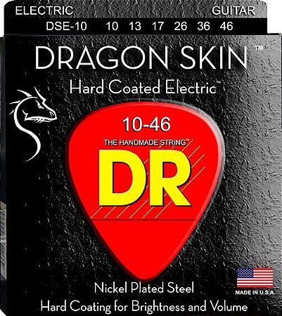 Encordoamento DR Strings Dragon Skin Guitarra 10-46 Níiquel