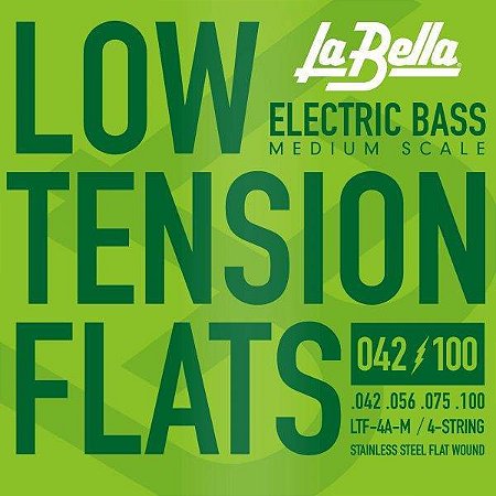 Encordoamento La Bella Low Tension Flats Baixo 4 Escala Média