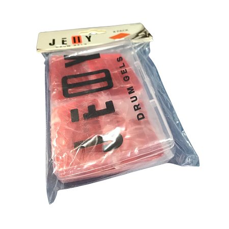 Gel Abafador Jelly para Bateria Vermelho- Pack com 8