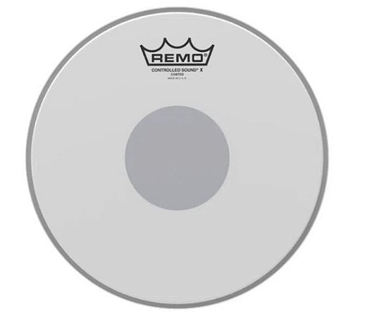 Pele Remo 14" Controlled Sound X Coated Porosa mais Grossa com Círculo Preto