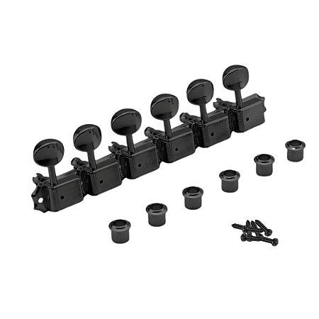 Tarraxa Gotoh 6 em Linha Vintage Preta (6 Unidades)
