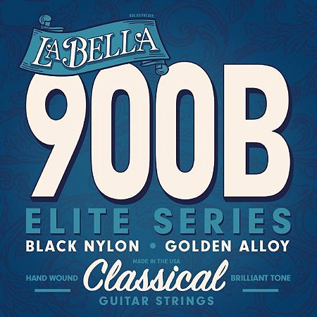 Encordoamento La Bella Elite 900B Black Nylon Gold Clássico