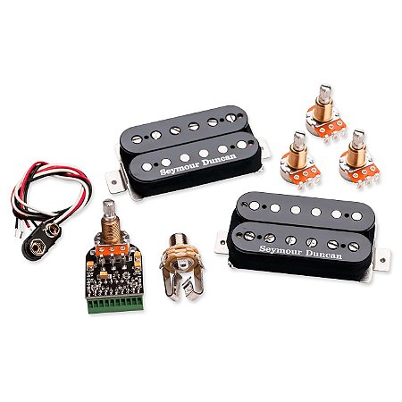 Captador Seymour Duncan Blackouts Modular Set Preamp (Par) + Coil Pack Preto